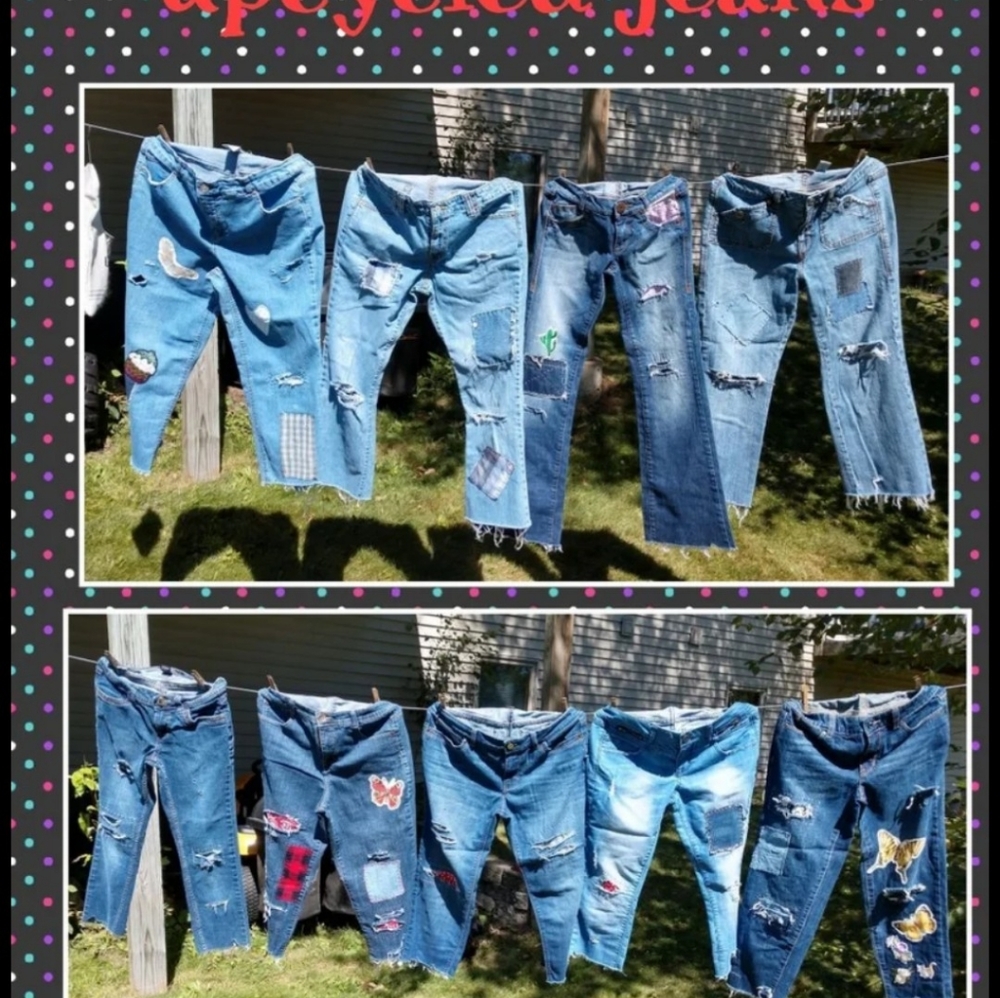 Patchwork Ankle Jeans - image 6